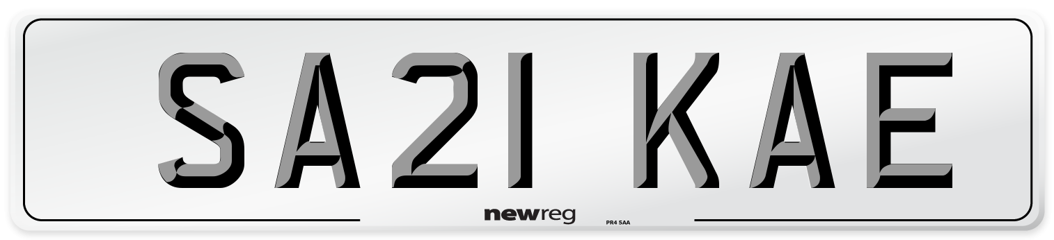 SA21 KAE Number Plate from New Reg
